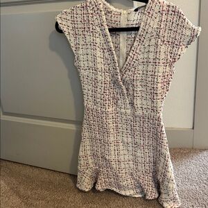 Zara White and Pink Tweed Dress